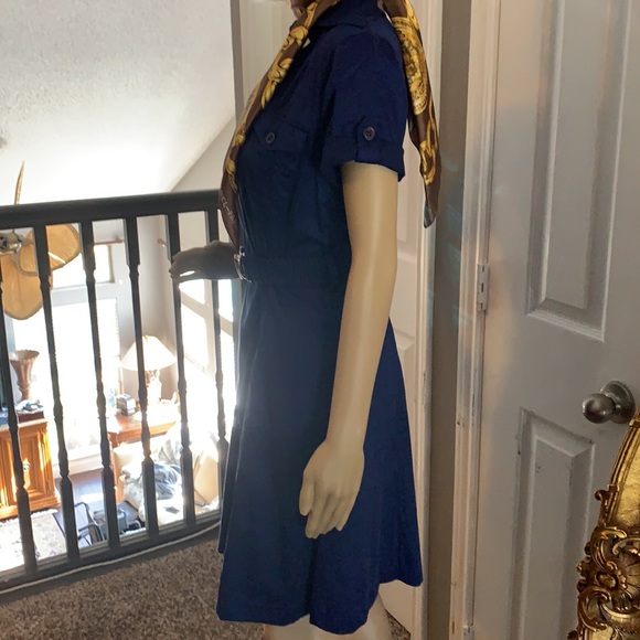 NWT NAVY BELTED DRESS - Picture 5 of 10